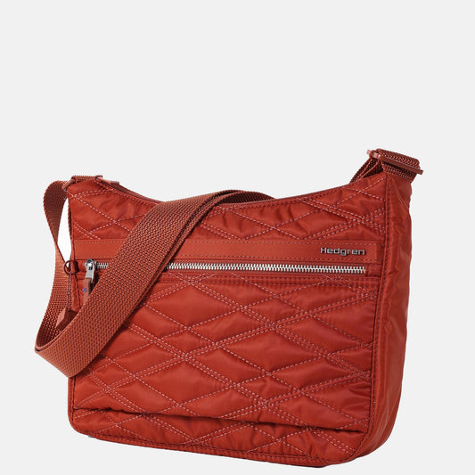 Hedgren Quilted Harper's RFID Shoulder Bag Brandy Brown