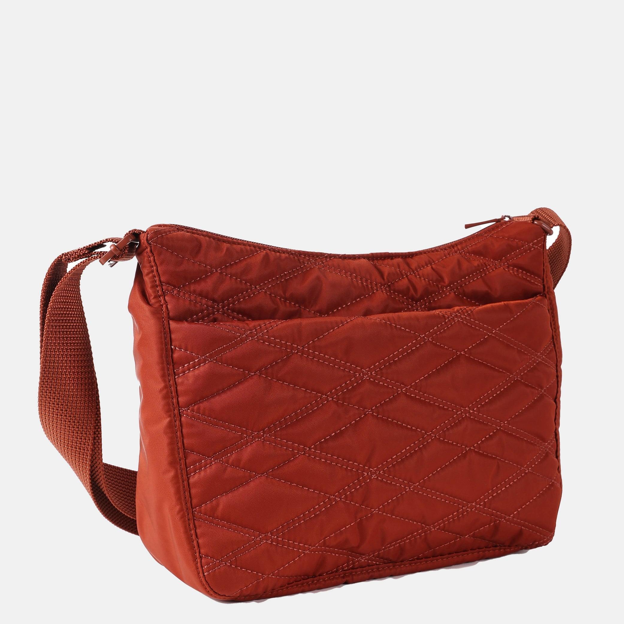 Hedgren Quilted Harper's RFID Shoulder Bag Brandy Brown