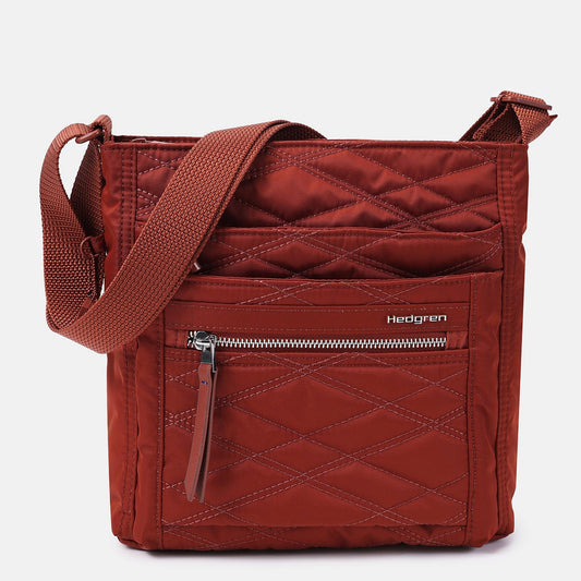 Hedgren Quilted Orva RFID Shoulder Bag Brandy Brown