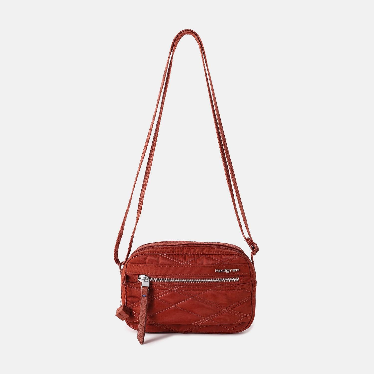 Hedgren Quilted Maia Mini RFID Crossbody Brandy Brown