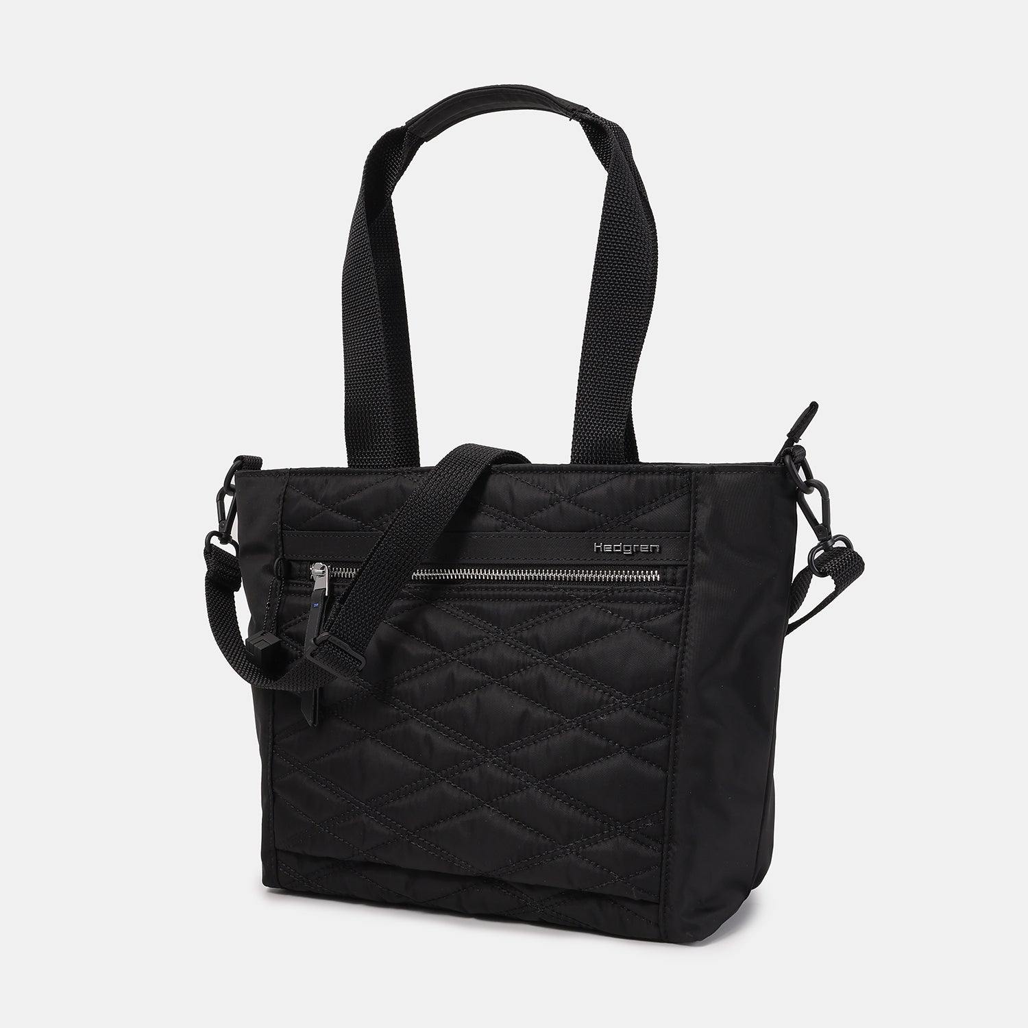 Hedgren Quilted Zoe Medium RFID Tote Black Diamond