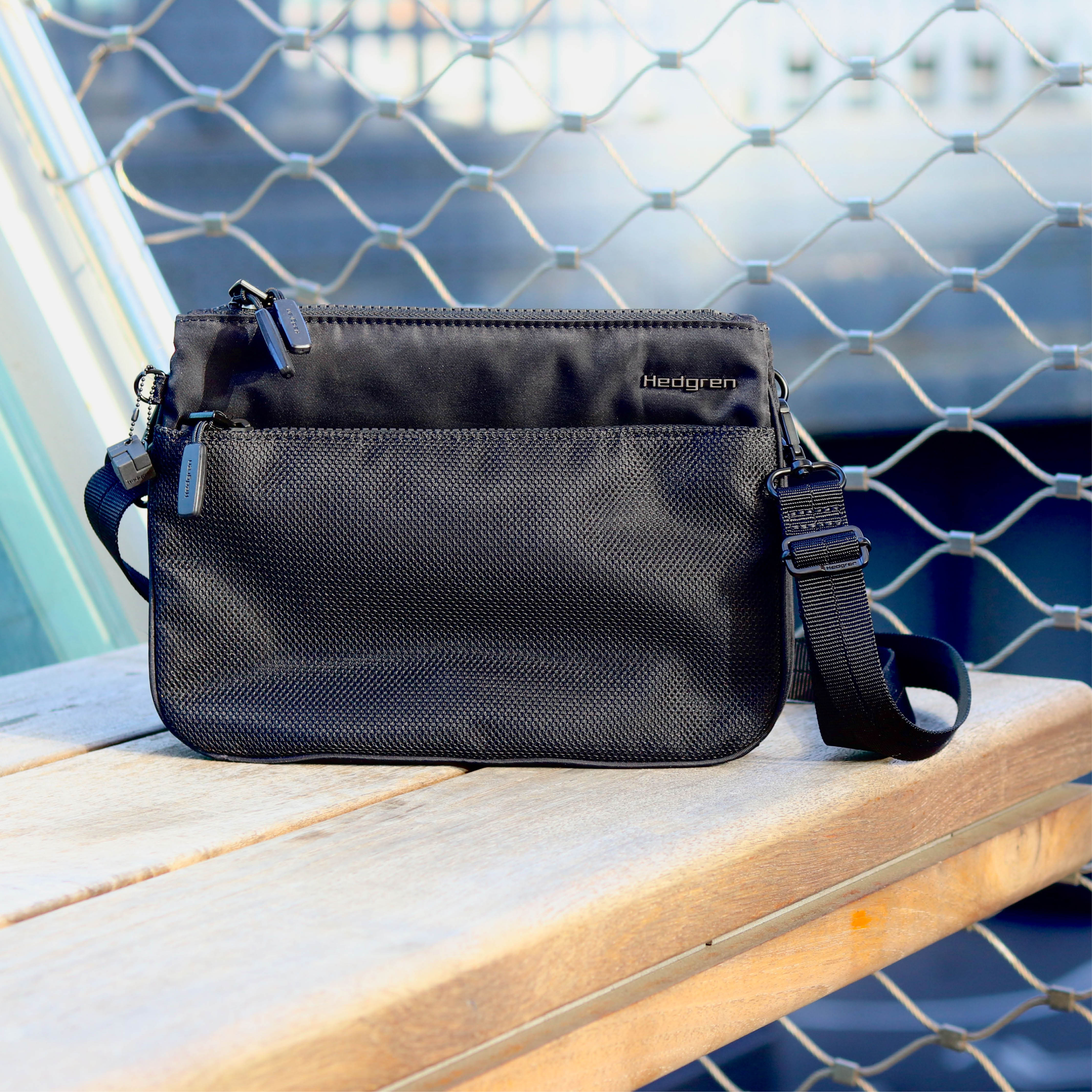 Hedgren Peak  Sustainably Made Crossbody Black