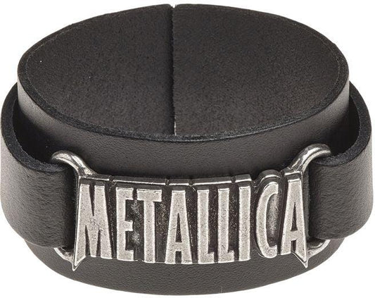 Metalwear Metallica Logo Leather Wriststrap - Flyclothing LLC