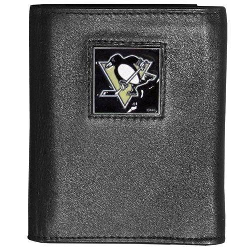 Pittsburgh Penguins® Deluxe Leather Tri-fold Wallet - Flyclothing LLC