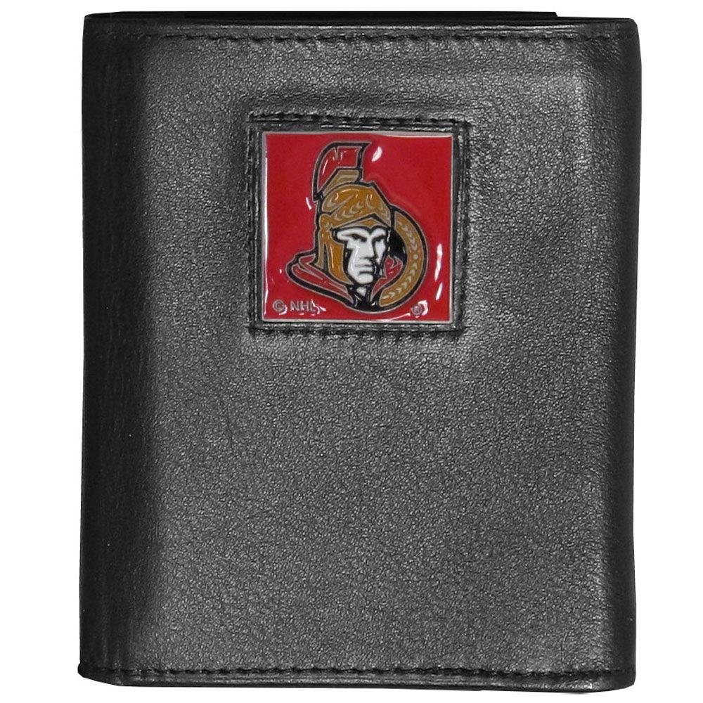 Ottawa Senators® Deluxe Leather Tri-fold Wallet Packaged in Gift Box - Flyclothing LLC
