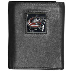 Columbus Blue Jackets® Deluxe Leather Tri-fold Wallet - Siskiyou Buckle