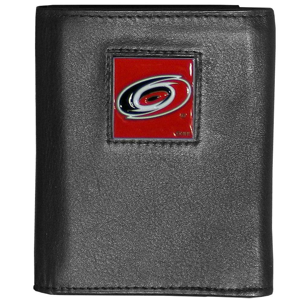 Carolina Hurricanes® Deluxe Leather Tri-fold Wallet Packaged in Gift Box - Flyclothing LLC