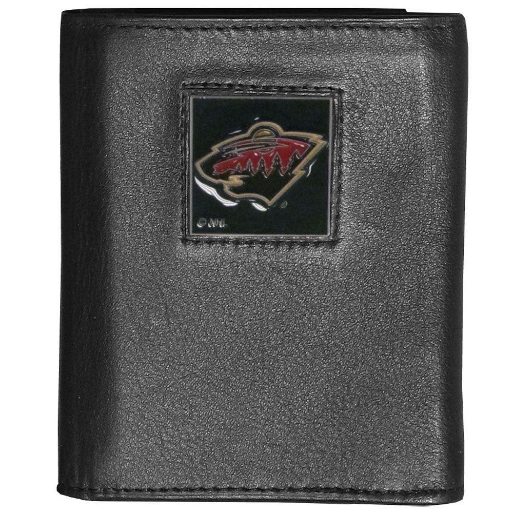 Minnesota Wild® Deluxe Leather Tri-fold Wallet Packaged in Gift Box - Flyclothing LLC