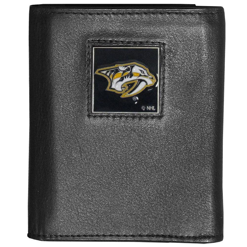 Nashville Predators® Deluxe Leather Tri-fold Wallet - Flyclothing LLC