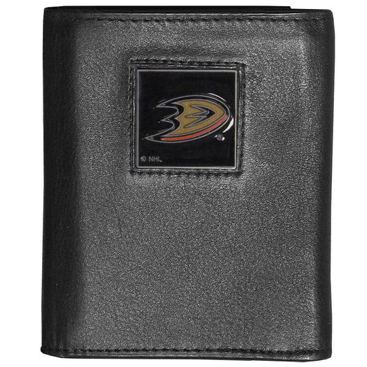 Anaheim Ducks® Deluxe Leather Tri-fold Wallet Packaged in Gift Box - Flyclothing LLC