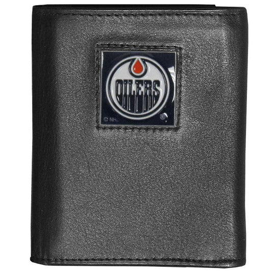 Edmonton Oilers® Deluxe Leather Tri-fold Wallet - Flyclothing LLC