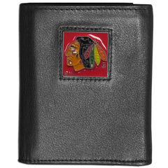 Chicago Blackhawks® Leather Tri-fold Wallet - Flyclothing LLC