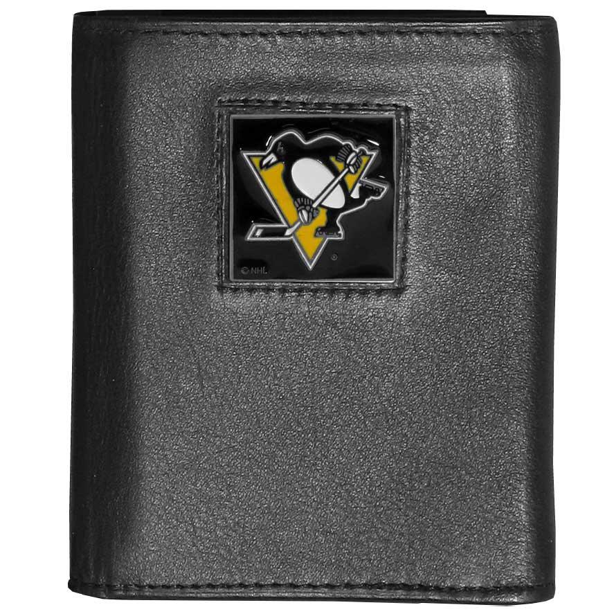 Pittsburgh Penguins® Leather Tri-fold Wallet - Flyclothing LLC
