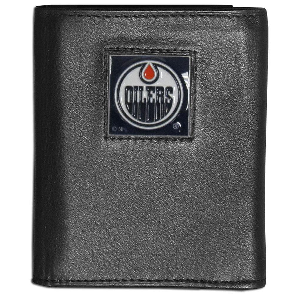 Edmonton Oilers® Leather Tri-fold Wallet - Flyclothing LLC