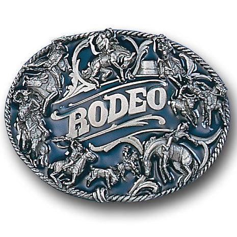 Rodeo Rope Border Enameled Belt Buckle - Siskiyou Buckle