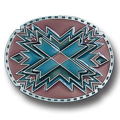 Southwestern Oval Red Enameled Belt Buckle - Flyclothing LLC