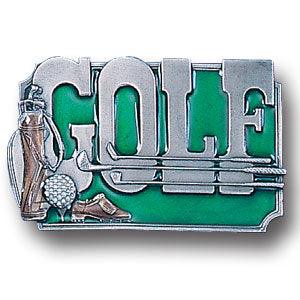 Golf with Clubs Enameled Belt Buckle - Flyclothing LLC