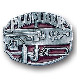 Plumber Enameled Belt Buckle - Siskiyou Buckle