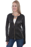 Scully BLACK LAMB ELASTIC LEATHER JACKET - Flyclothing LLC