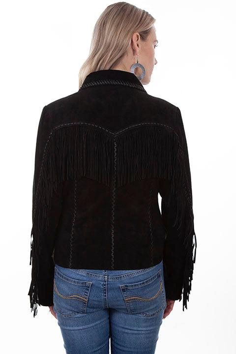 Scully BLACK BOAR SUEDE FRINGE/LACING JACKET - Flyclothing LLC