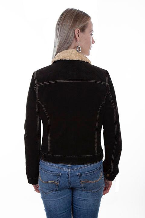 Scully BLACK BOAR SUEDE FAUX SHEARLING JEAN JACKET - Flyclothing LLC