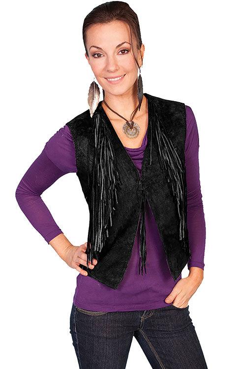 Scully BLACK BOAR SUEDE FRINGE VEST - Flyclothing LLC