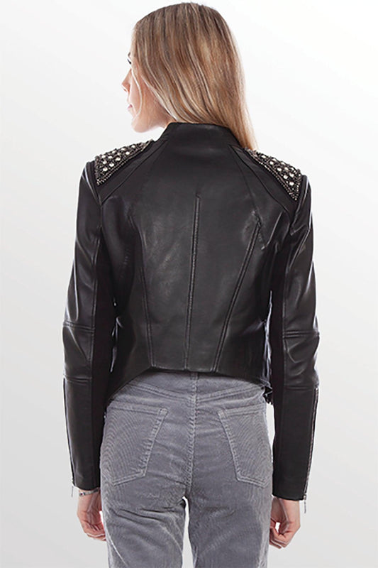 Scully BLACK LAMB FRINGE STUDDED JACKET - Flyclothing LLC