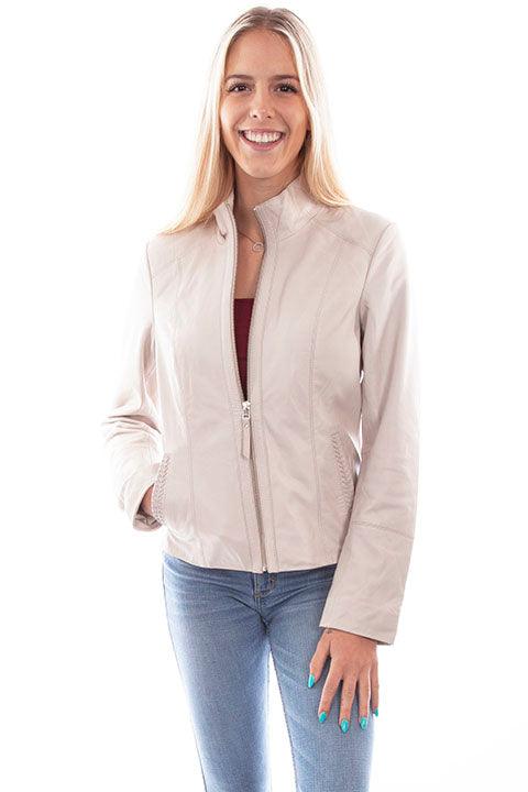 Scully Leather Beige Zip Front Jacket - Flyclothing LLC