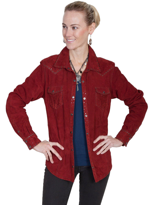 Scully CRANBERRY STAR PRINTED YOKE JKT - Flyclothing LLC