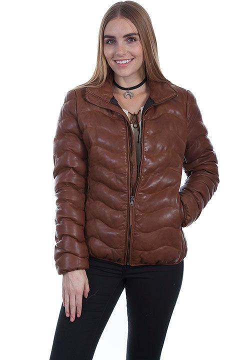 Scully COGNAC SOFT LAMB RIBBED JACKET - Flyclothing LLC