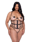 Roma Costume LI634 Caged Temptress 3-Piece Waspie Short Set