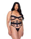 Roma Costume LI648 Ebony Rose 3-Piece Waspie Short Set