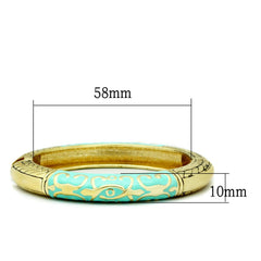 Alamode Flash Gold White Metal Bangle with Epoxy in No Stone - Flyclothing LLC