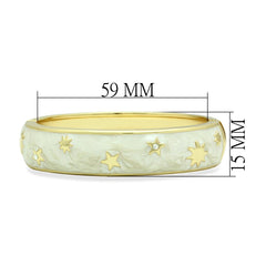 Alamode Flash Gold White Metal Bangle with Top Grade Crystal in Clear - Flyclothing LLC