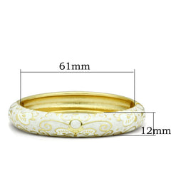 Alamode Flash Gold White Metal Bangle with Epoxy in No Stone - Flyclothing LLC