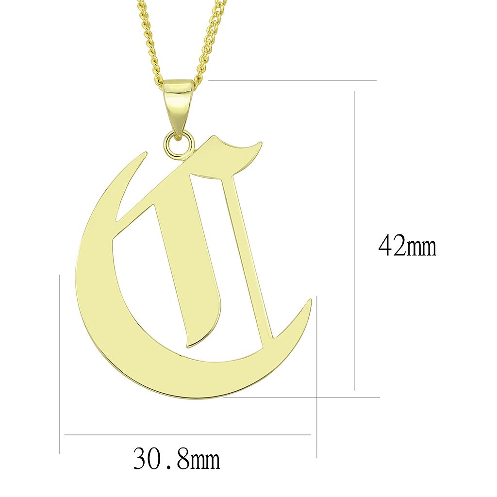 Alamode Gold Brass Chain Pendant with No Stone - Flyclothing LLC