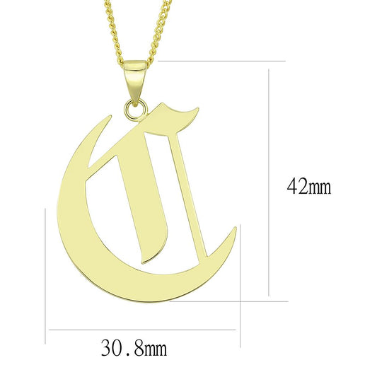 Alamode Gold Brass Chain Pendant with No Stone - Flyclothing LLC