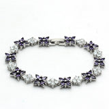 Alamode Rhodium Brass Jewelry Sets with AAA Grade CZ in Amethyst - Flyclothing LLC