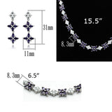 Alamode Rhodium Brass Jewelry Sets with AAA Grade CZ in Amethyst - Flyclothing LLC