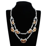 Alamode Rhodium Brass Jewelry Sets with AAA Grade CZ in Champagne - Flyclothing LLC