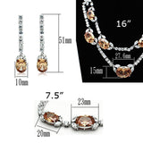 Alamode Rhodium Brass Jewelry Sets with AAA Grade CZ in Champagne - Flyclothing LLC