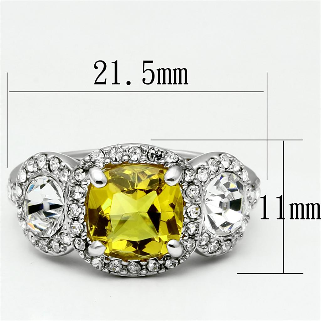 Alamode Rhodium Brass Ring with Synthetic Synthetic Glass in Topaz - Flyclothing LLC