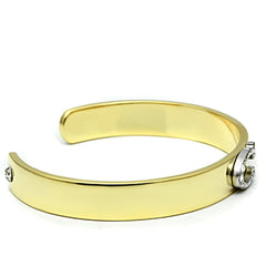 Alamode Gold+Rhodium White Metal Bangle with Top Grade Crystal in Clear - Flyclothing LLC