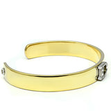 Alamode Gold+Rhodium White Metal Bangle with Top Grade Crystal in Clear - Flyclothing LLC