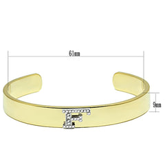 Alamode Gold+Rhodium White Metal Bangle with Top Grade Crystal in Clear - Flyclothing LLC