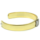 Alamode Gold+Rhodium White Metal Bangle with Top Grade Crystal in Clear - Flyclothing LLC