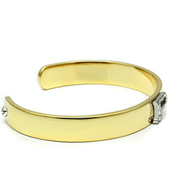 Alamode Gold+Rhodium White Metal Bangle with Top Grade Crystal in Clear - Flyclothing LLC