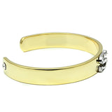 Alamode Gold+Rhodium White Metal Bangle with Top Grade Crystal in Clear - Flyclothing LLC