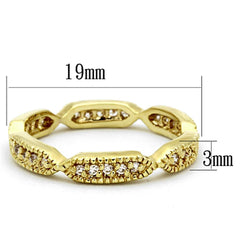 Alamode Gold Brass Ring with AAA Grade CZ in Clear - Alamode