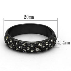 Alamode TIN Cobalt Black Brass Ring with Top Grade Crystal in Black Diamond - Alamode